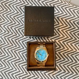 Turquoise & Gold Michael Kors Watch
